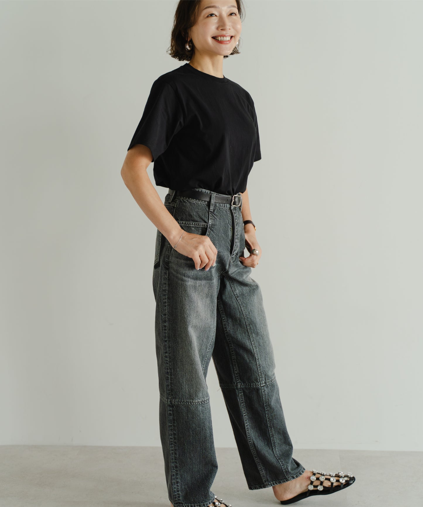 Organic Black-Denim Pants - Black