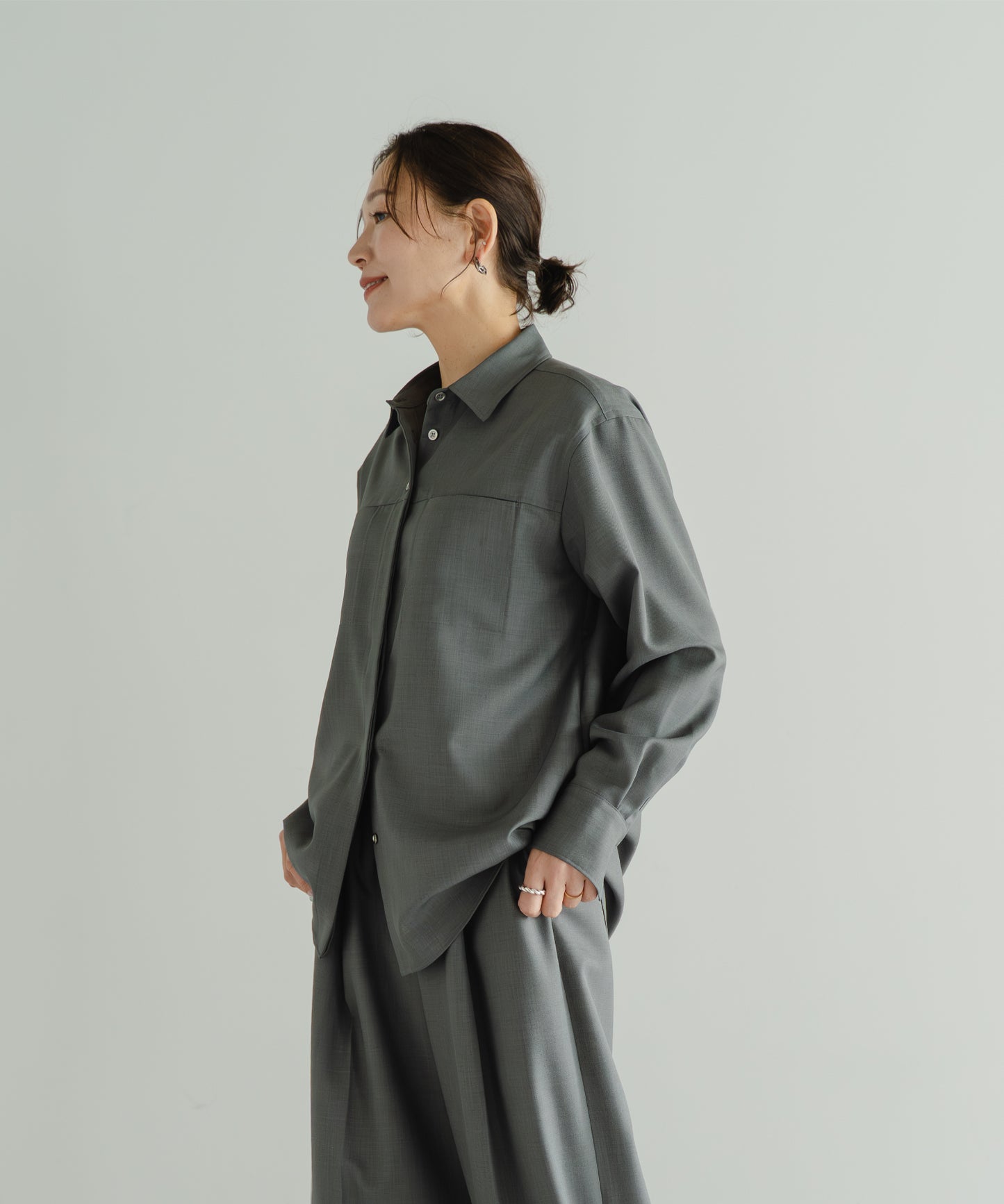 Over Size Shirt - Charcoal Gray