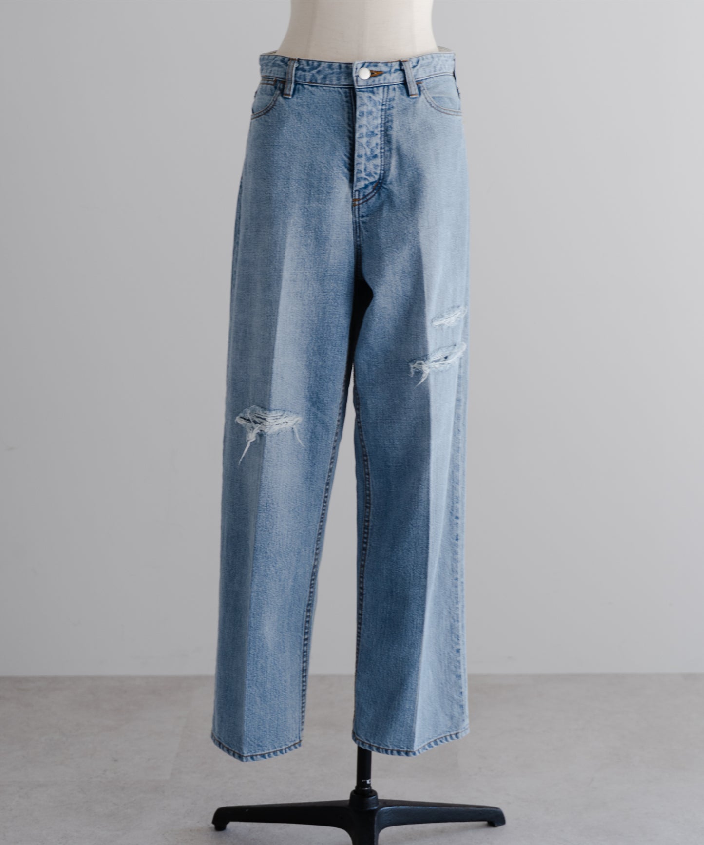 Organic Denim Straight Pants - Blue