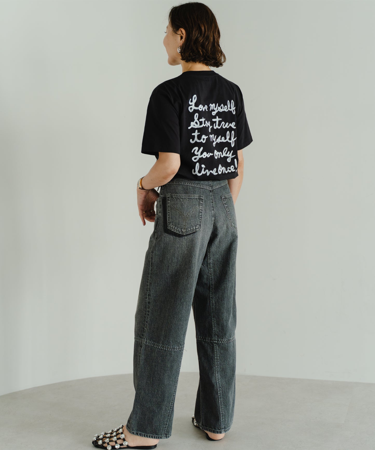 Organic Black-Denim Pants - Black