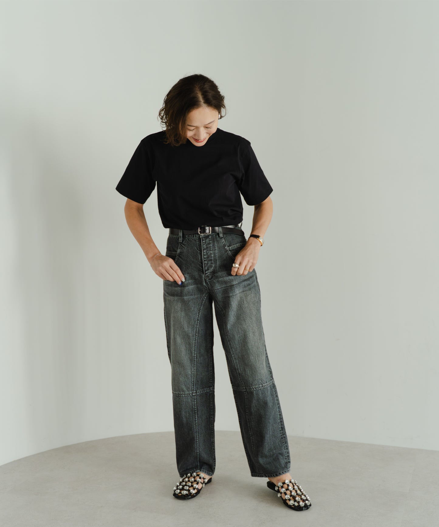 Organic Black-Denim Pants - Black