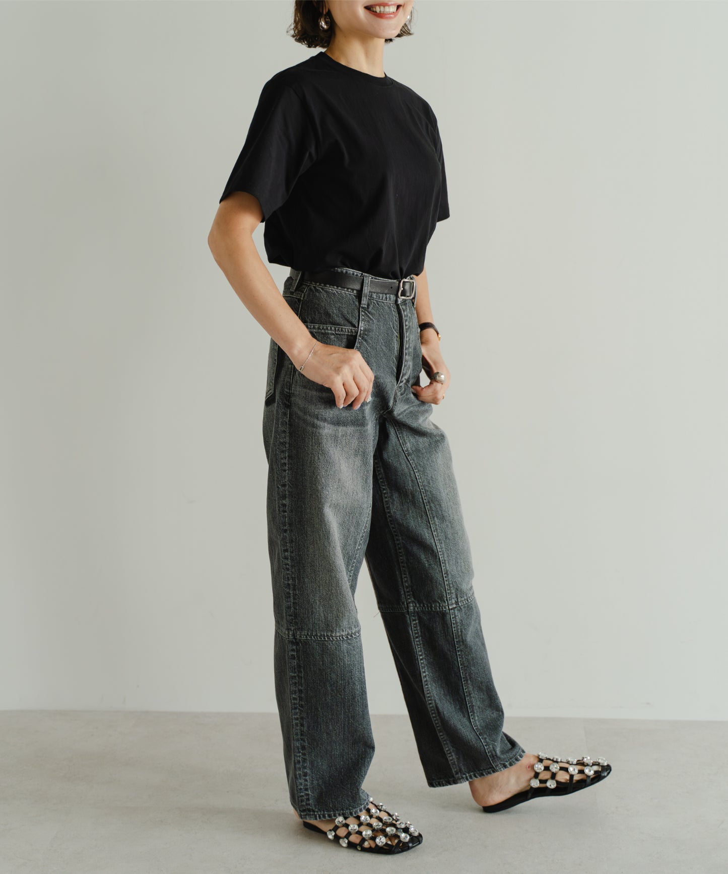Organic Black-Denim Pants - Black