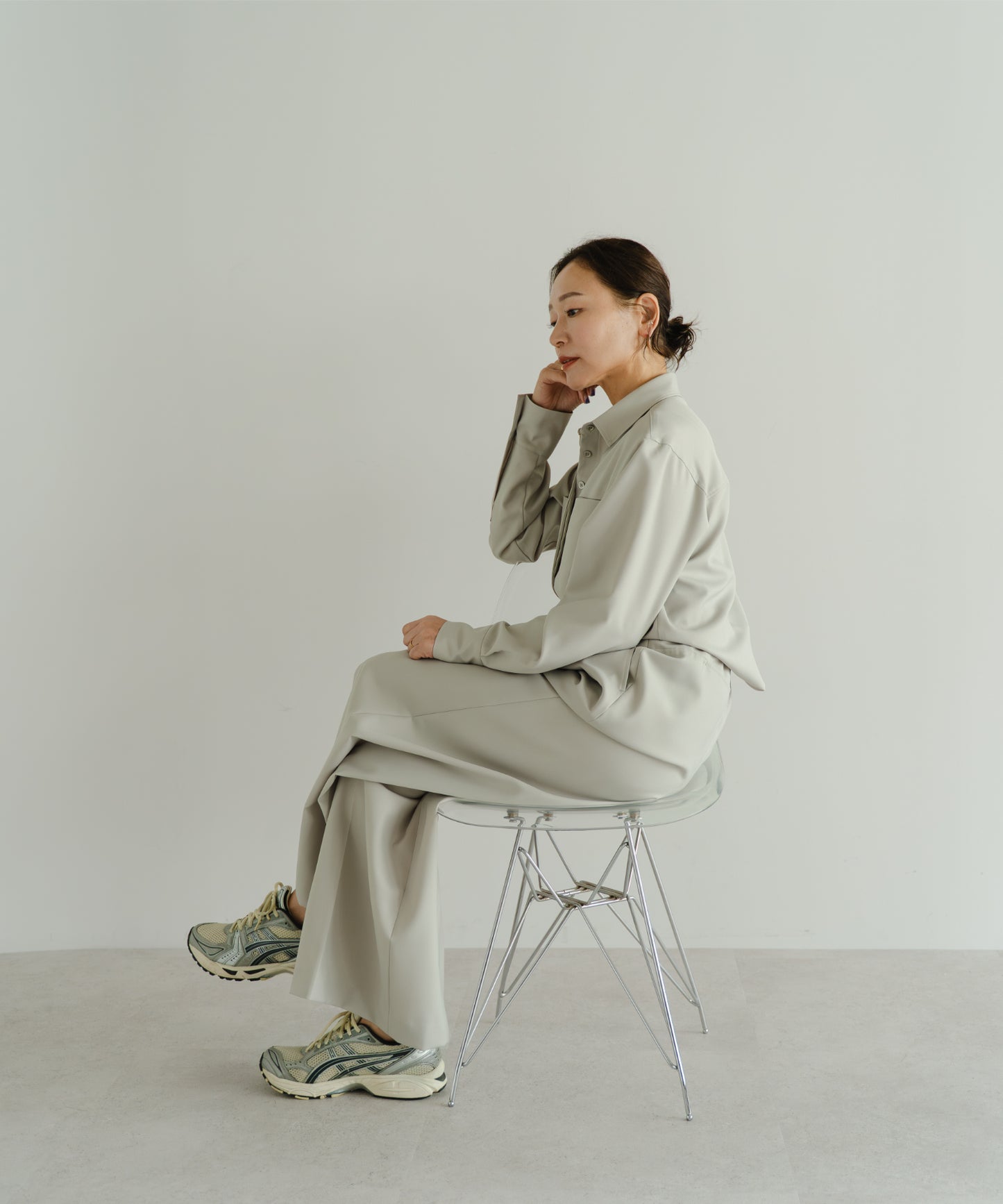 Tuck Wide Pants - Sage