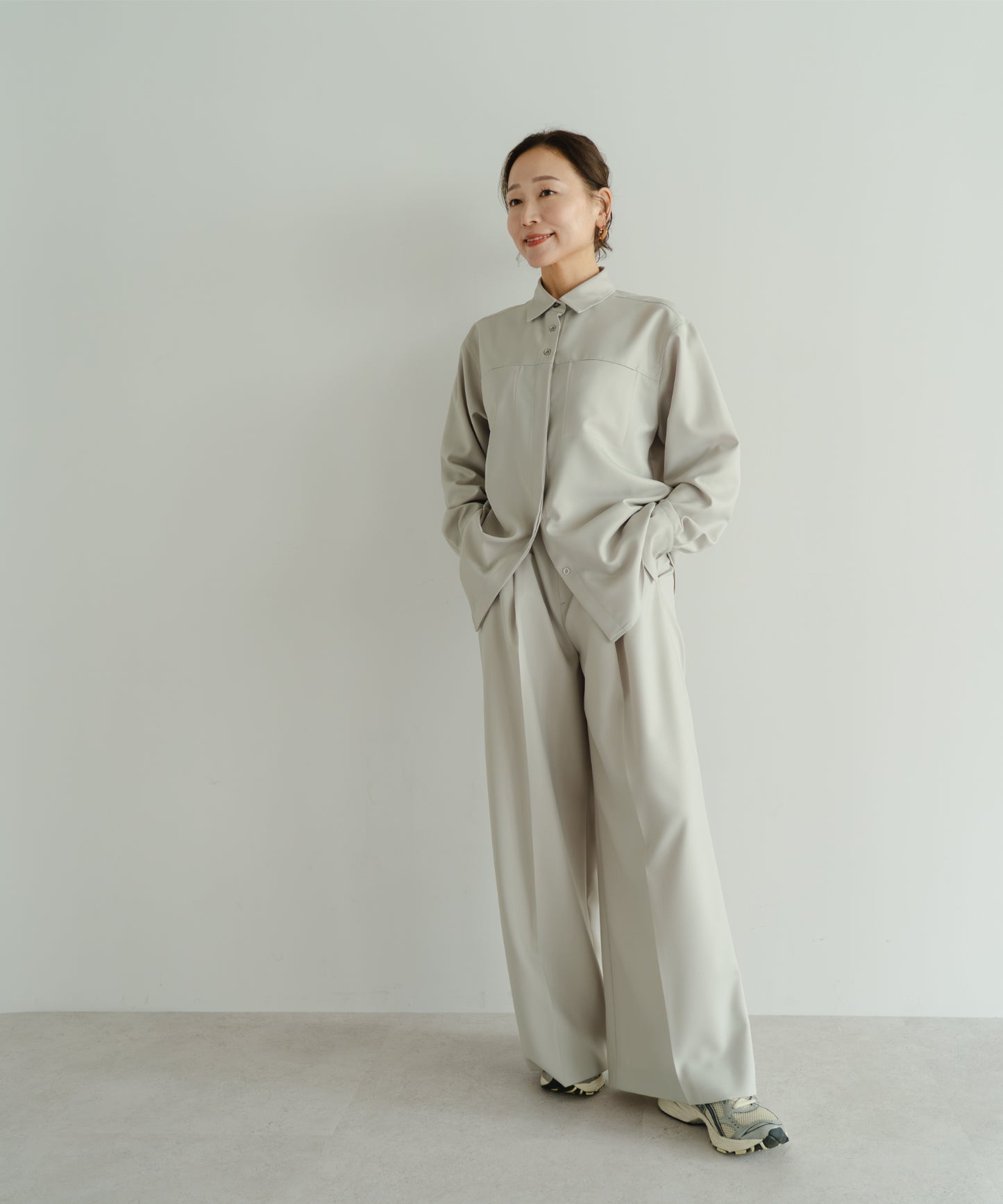 Tuck Wide Pants - Sage